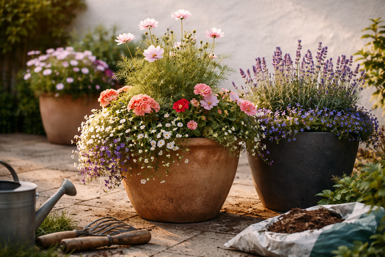 Sommerblomster til krukker: sammensæt krukker der blomstrer hele sommeren