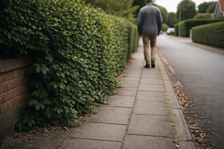 Må naboens hæk vokse ud på fortovet? Regler, ansvar og hvad du kan gøre